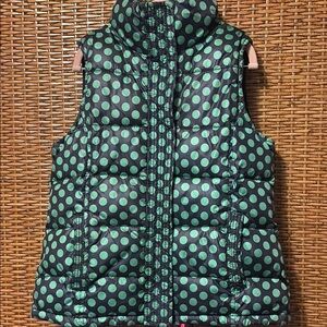 gap kids navy/ green Polka Dot Kids Puffer Vest girls’ size 8